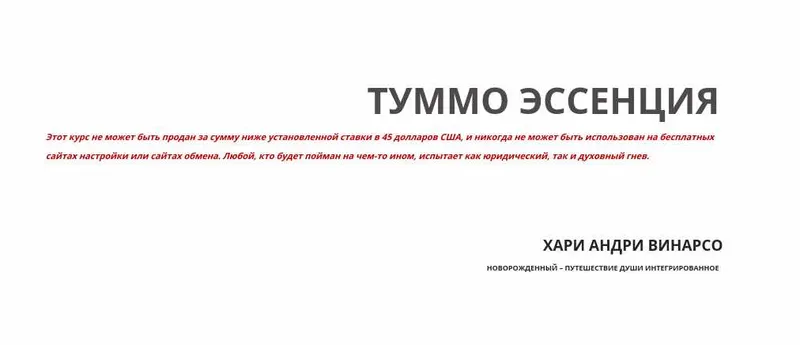 Скачать курс «Туммо (Хари Андри Винарсо)» — слив курса