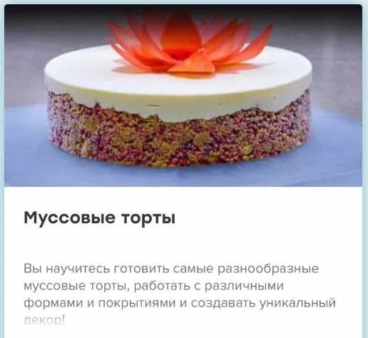 Скачать курс «[Кондитерка] Муссовые торты [The Chef]» — слив курса