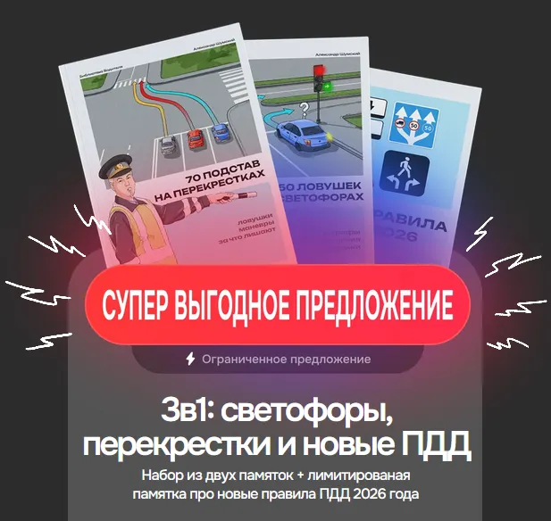 Скачать курс «3 в 1: Светофоры перекрестки и новые ПДД (Александр Шумский)» — слив курса