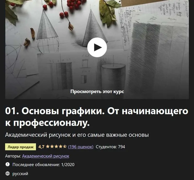 Скачать курс «Основы графики. От начинающего к профессионалу (Дарья Остапенко - Праведникова)» — слив курса