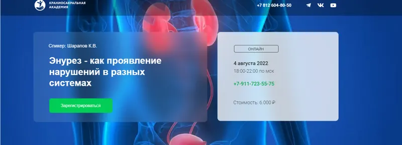 Скачать курс «[Краниосакральная академия] Энурез - как проявление в разных системах (Константин Шарапов)» — слив курса