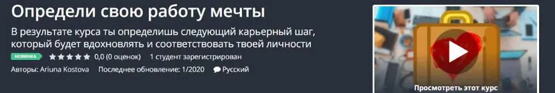 Скачать курс «[Udemy] Определи свою работу мечты (Ariuna Kostova)» — слив курса