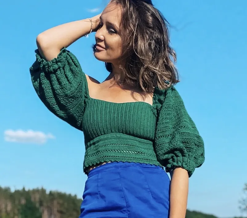 Скачать курс «Топ с рукавами буфами (mary.knitting)» — слив курса