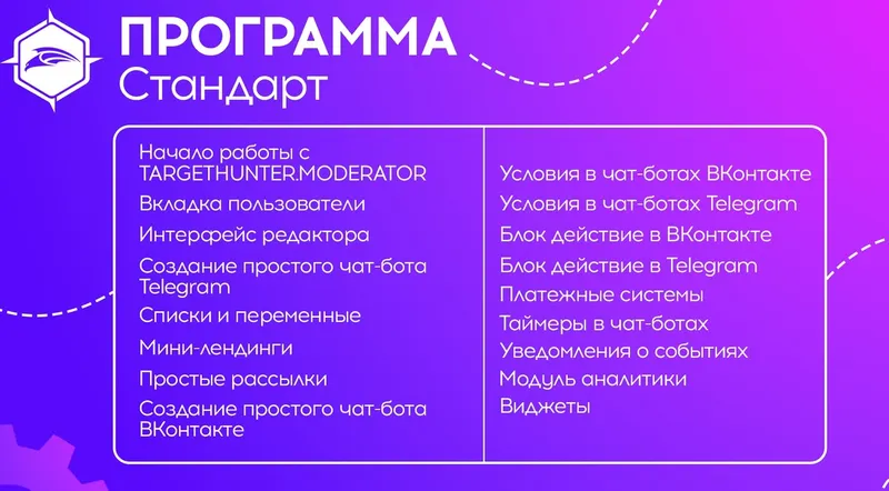 Скачать курс «[TargetHunter] ТаргетХантер Модератор. Тариф Стандарт» — слив курса