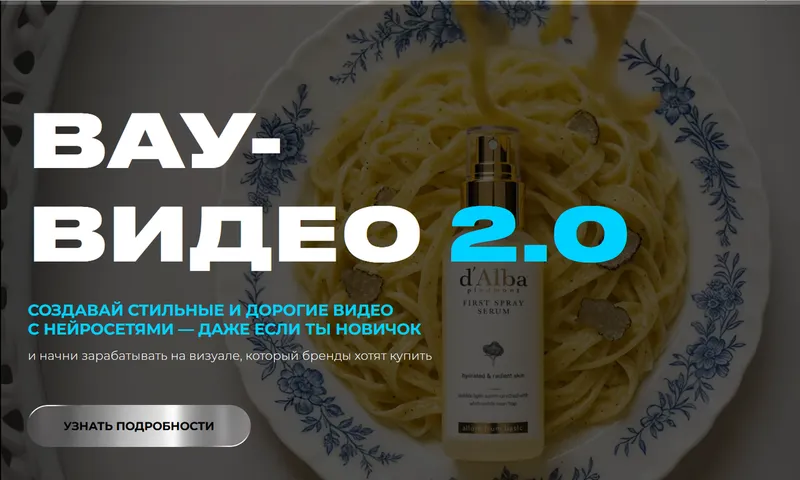 Скачать курс «Вау-видео 2.0. Создавай стильные и дорогие видео с нейросетями (Юлия Киселева)» — слив курса