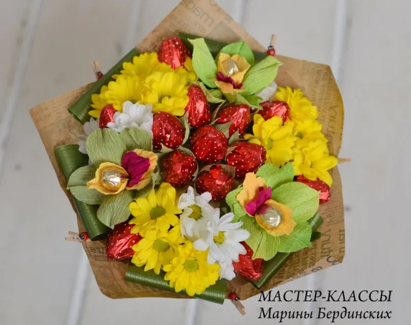 Скачать курс «[Флористика из конфет] Видео мастер-класс по букетам из конфет (Марина Бердинских)» — слив курса