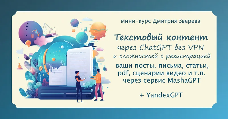Скачать курс «Текстовый контент в нейросети ChatGPT без VPN и иных сложностей с регистрацией (Дмитрий Зверев)» — слив курса
