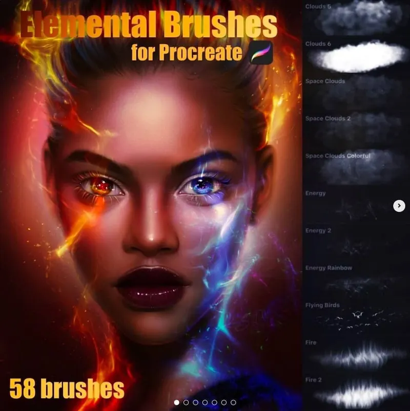 Скачать курс «58 кистей procreate для изображения стихий  58 Elemental Brushes for Procreate (Sandra Winther Art)» — слив курса