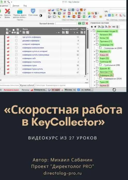 Скачать курс «Скоростная работа в KeyCollector (Михаил Сабянин)» — слив курса