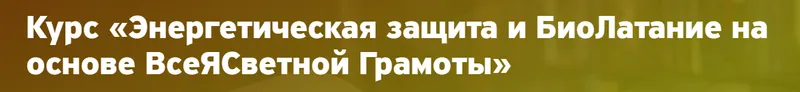 Скачать курс «Энергетическая защита и Биолатание на основе Всеясветной Грамоты (Елена Вырышева)» — слив курса