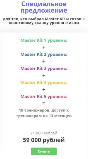Скачать курс «Master Kit - методика саморегуляции Все 5 уровней Super Ego (Дарья Трутнева)» — слив курса