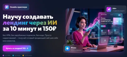 Скачать курс «Научу создавать лендинг через ИИ за 10 минут и 150₽ (Андрей Власенко)» — слив курса
