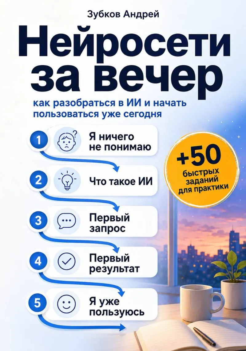Скачать курс «Нейросети за вечер: как разобраться в ИИ и начать пользоваться уже сегодня (Андрей Зубков)» — слив курса