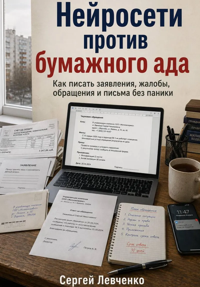 Скачать курс «Нейросети против бумажного ада. Как писать заявления жалобы, обращения (Сергей Левченко)» (искусственный интеллект) — слив курса