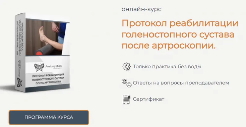 Скачать курс «[Анатомия] Протокол реабилитации голеностопного сустава после артроскопии (Андрей Богатырев)» — слив курса