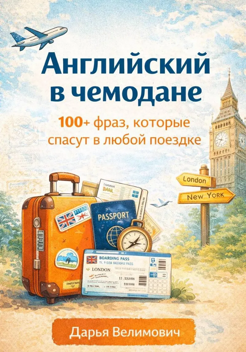 Скачать курс «Английский в чемодане. 100+ фраз, которые спасут в любой поездке (Дарья Велимович)» (100+ фраз которые спасут в любой поездке) — слив курса