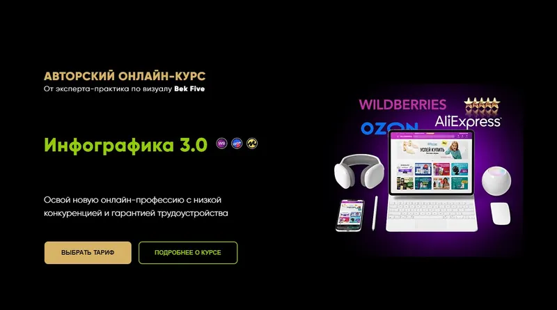 Обложка курса «[Bek-Five] Инфографика 3.0. Тариф Бизнес (Бек Якубов)»