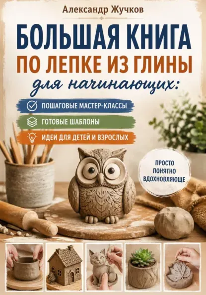Скачать курс «Большая книга по лепке из глины для начинающих: пошаговые мастер-классы, готовые шаблоны и идеи для детей и взрослых (Александр Жучков)» — слив курса