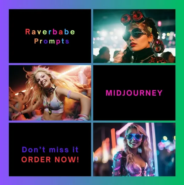 Скачать курс «[Botbrush] 200+ Midjourney Raverbabe Art Prompts. Яркие рэйв-промпты для Миджорни» — слив курса