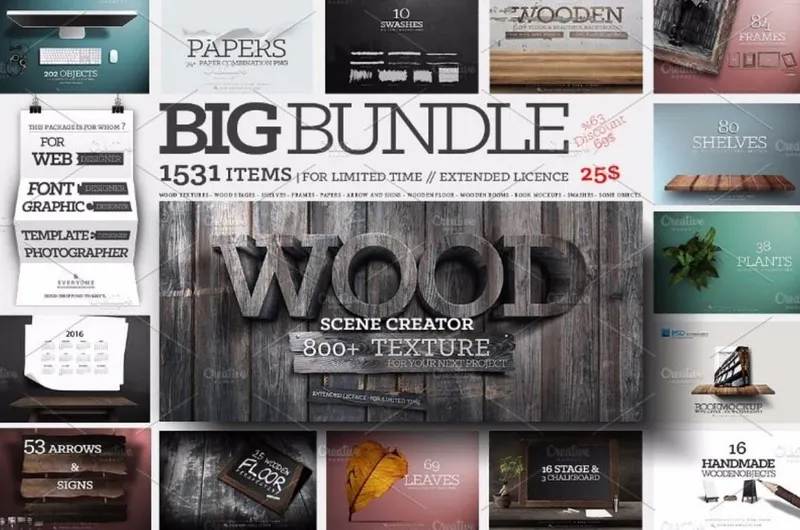 Скачать курс «[CreativeMarket.com] Big Bundle Scene Creator + 1531 Items» — слив курса