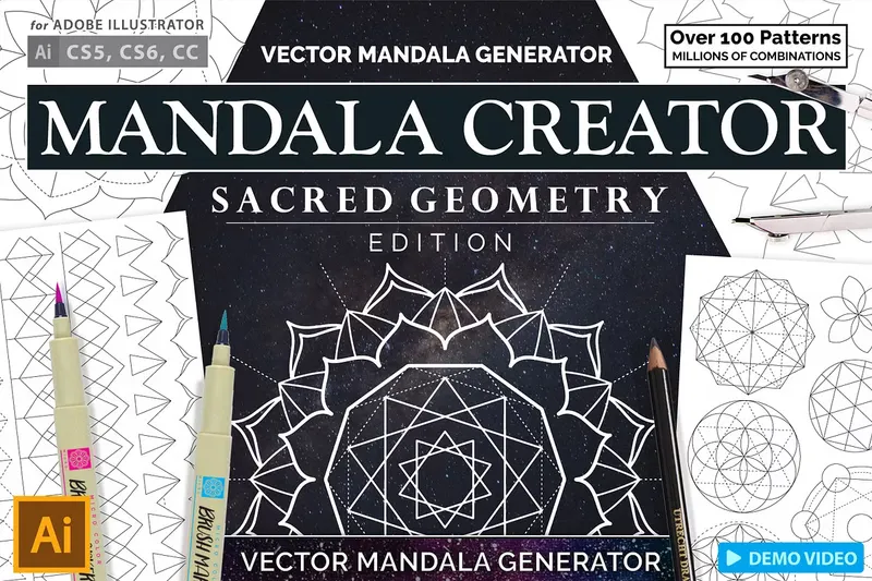 Скачать курс «[Creativemarket] Sacred Geometry Mandala Creator» — слив курса