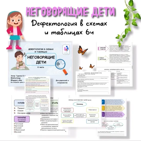 Скачать курс «Дефектология в схемах и таблицах 6 часть. Неговорящие дети (Виктория Гуренко)» — слив курса