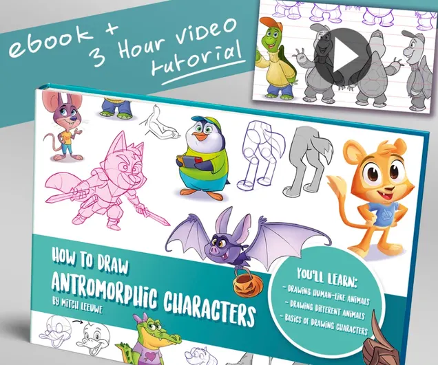 Скачать курс «How to draw anthropomorphic characters - Как рисовать антропоморфных персонажей (Mitch Leeuwe)» — слив курса