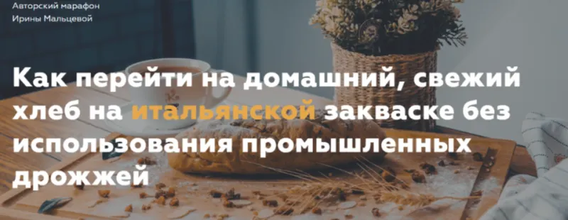 Скачать курс «Итальянская закваска для здорового хлеба (Ирина Мальцева)» — слив курса