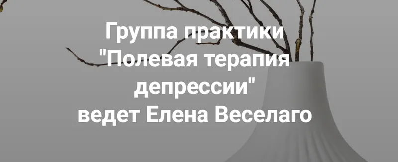 Скачать курс «[Институт Открытого поля] Группа практики. Полевая терапия депрессии  (Елена Веселаго)» — слив курса