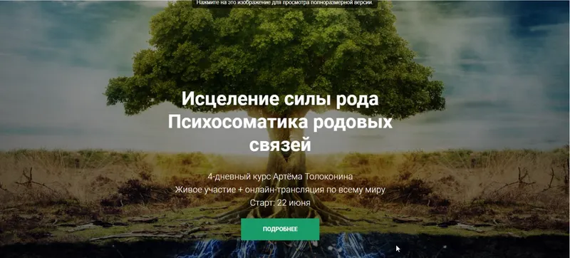 Скачать курс «Исцеление силы рода. Психосоматика родовых связей (Артём Толоконин)» — слив курса