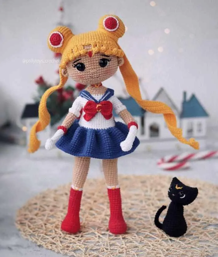 Скачать курс «Куколка Сейлор Мун и кошка Луна (pollytoys_crochet)» — слив курса