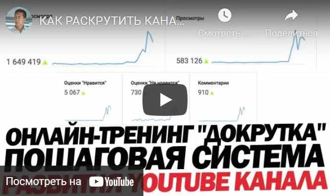 Скачать курс «Как раскрутить канал на YouTube? Онлайн-тренинг «Докрутка» (Эльдар Гузаиров)» — слив курса