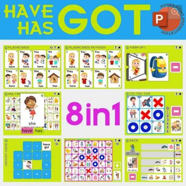 Скачать курс «[Language Stuff] Have got/Has got. 8in1 PowerPoint Presentation (Андрей Хрулёв, Женя Плясунова)» — слив курса