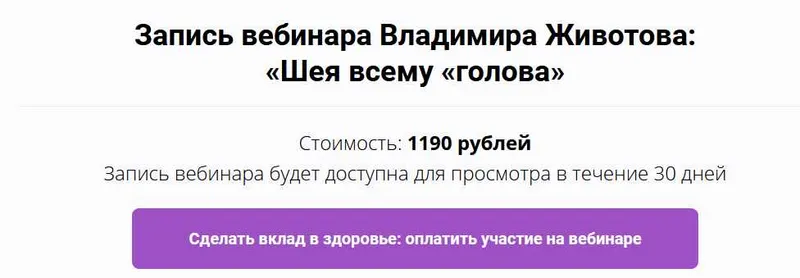Скачать курс «Шея всему голова (Владимир Животов)» — слив курса