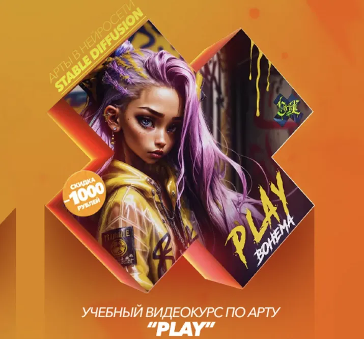 Скачать курс «[Школа Диджитал Арта] Play Bohema. Видеокурс по диджитал арту в нейросети Stable Diffusion (Max Twain)» — слив курса