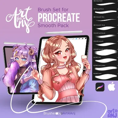 Скачать курс «Smooth Brushes for Procreate. Гладкие кисти для Procreate (Brushes)» — слив курса