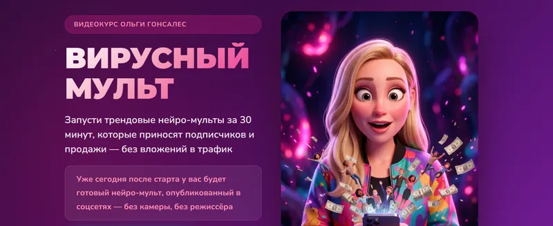 Скачать курс «Вирусный мульт (Ольга Гонсалес)» (ai видео) — слив курса