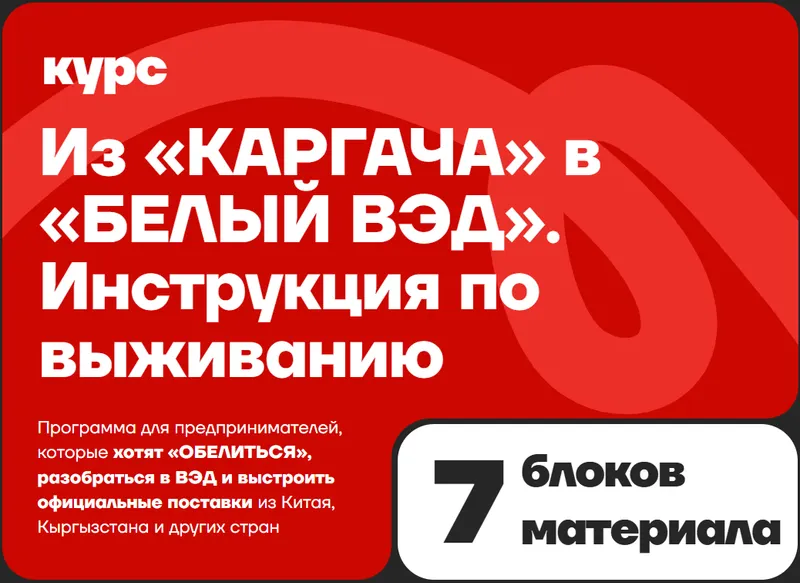 Скачать курс «Из Каргача в Белый ВЭД. Инструкция по выживанию (Юлия Табачинская)» — слив курса