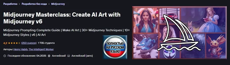 Скачать курс «[Udemy] Мастер-класс Midjourney: создание ИИ-арта с помощью Midjourney v6 (Генри Хабиб)» — слив курса
