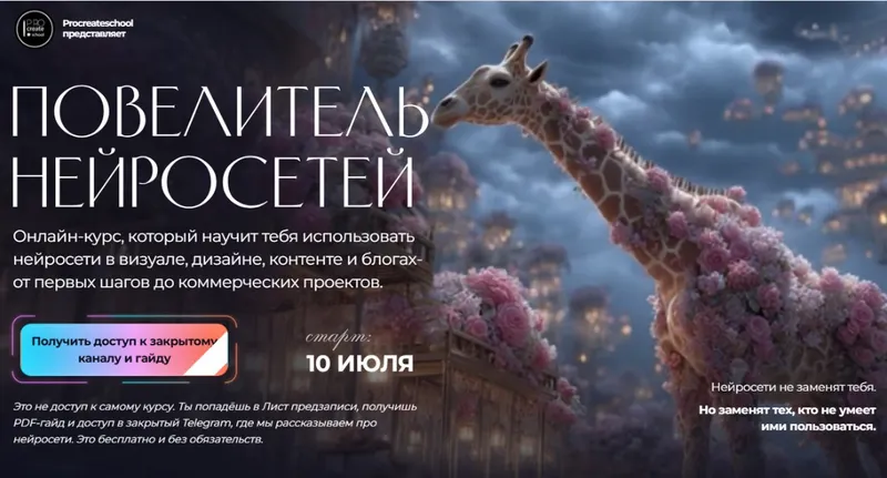 Скачать курс «[Procreateschool] Повелитель нейросетей. Тариф Нейродизайнер Profy (Светлана Скляр)» — слив курса