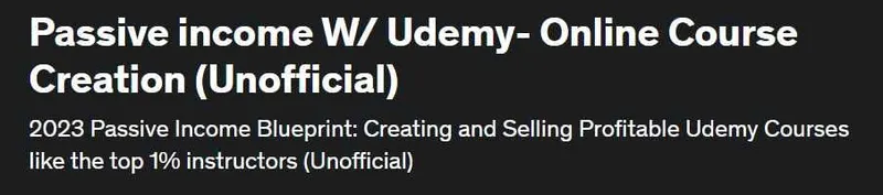 Скачать курс «[Udemy] Пассивный доход с Udemy — создание онлайн-курсов (Passive Income Gen Z)» — слив курса