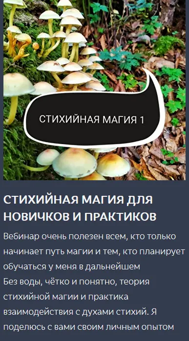 Скачать курс «Стихийная магия для новичков и практиков (Ольга Ракита)» — слив курса