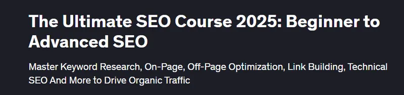 Скачать курс «[Udemy] Лучший курс SEO 2025: от начального до продвинутого уровня SEO (Tanmoy Das)» — слив курса