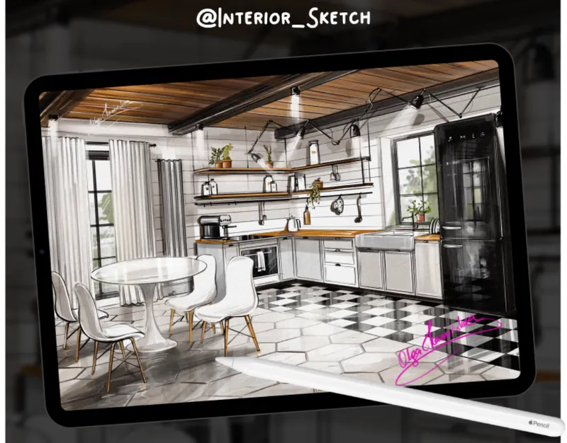 Скачать курс «[InteriorSketch] Базовый интерьер на iPad с нуля (Ольга Каминская)» — слив курса