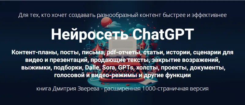 Скачать курс «Нейросеть ChatGPT. Расширенная версия (Дмитрий Зверев)» — слив курса