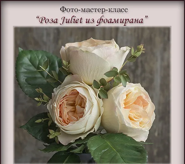 Скачать курс «Роза Juliet из фоамирана (Альбина Насырова)» — слив курса