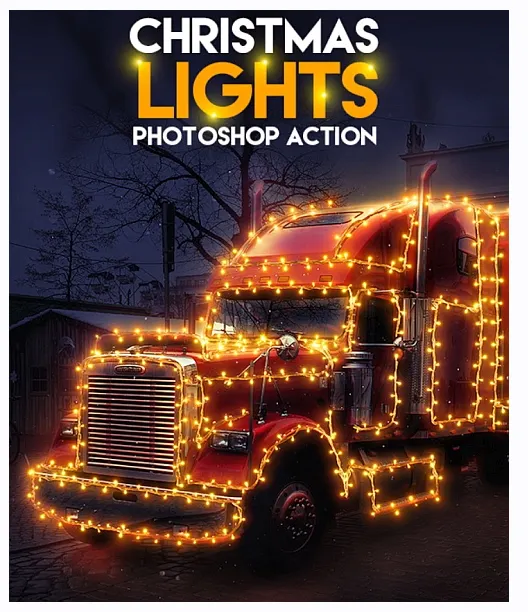 Скачать курс «[Graphicriver] Christmas Lights Photoshop Action. Рождественские огни» — слив курса