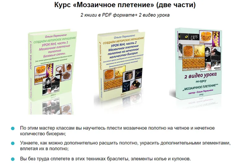 Скачать курс «Мозаичное плетение (Ольга Перминене)» — слив курса