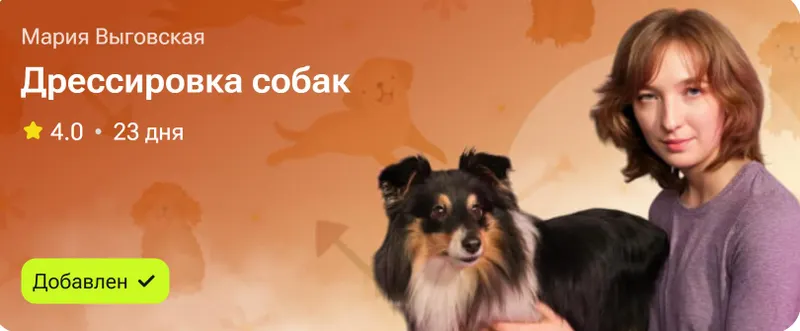 Скачать курс «Дрессировка собак (Мария Выговская)» — слив курса