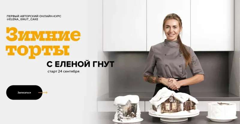 Скачать курс «Новогодние (зимние) торты (Елена Гнут)» — слив курса